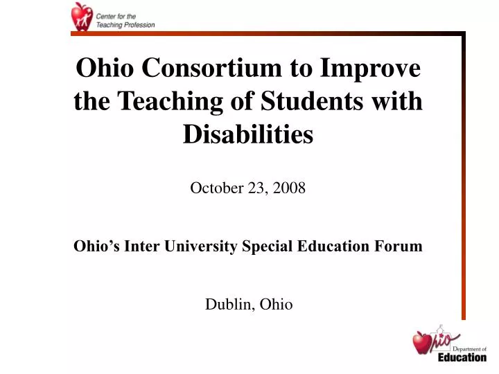 ohio consortium to improve the teaching of students with disabilities