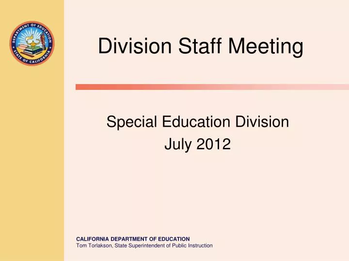 special education division july 2012