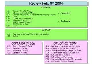 Review Feb. 9 th 2004