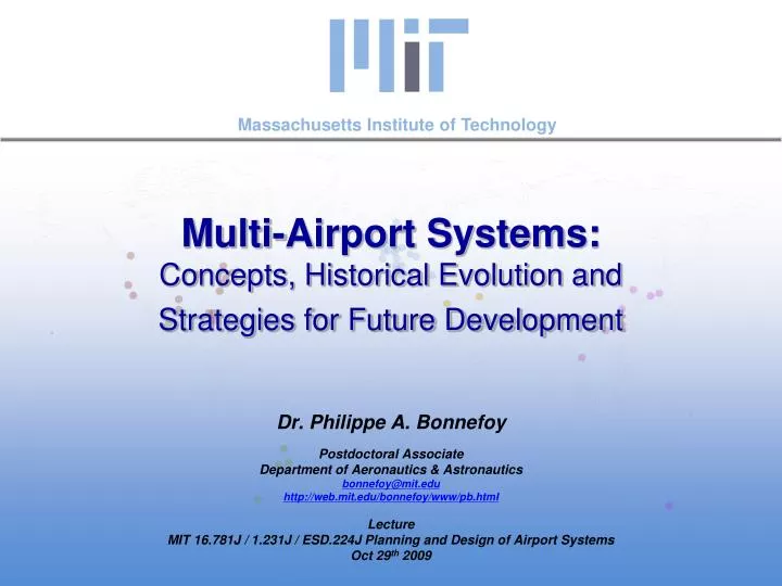 multi airport systems concepts historical evolution and strategies for future development