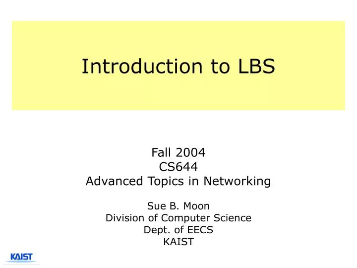 introduction to lbs