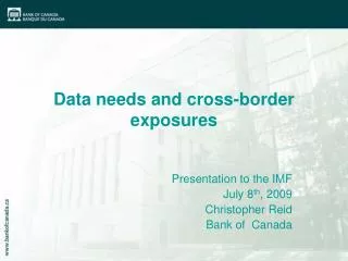 Data needs and cross-border exposures