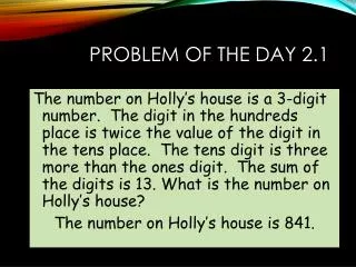 Problem of the Day 2.1