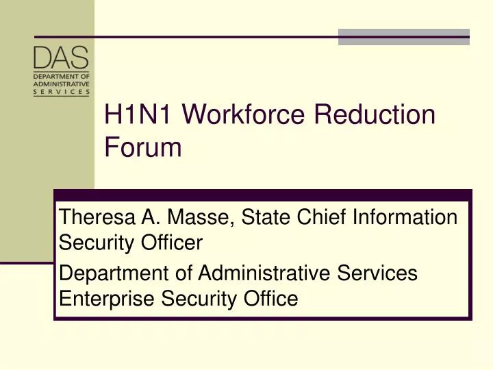 h1n1 workforce reduction forum