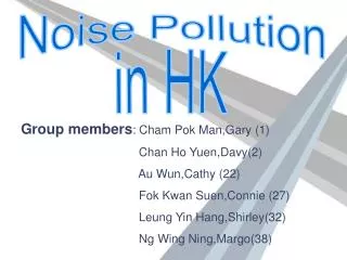 Noise Pollution in HK