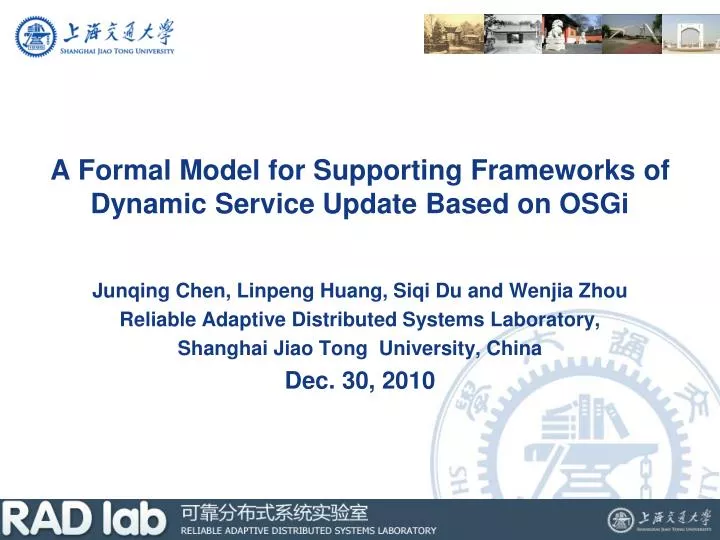 a formal model for supporting frameworks of dynamic service update based on osgi