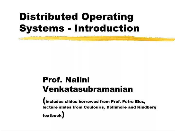 distributed operating systems introduction