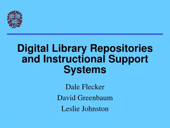 digital library repositories and instructional support systems
