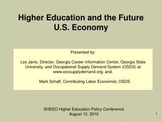 Higher Education and the Future U.S. Economy