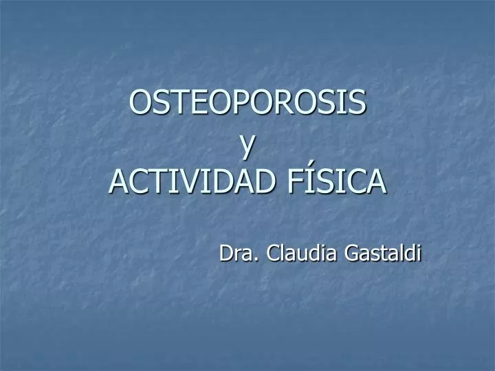 osteoporosis y actividad f sica