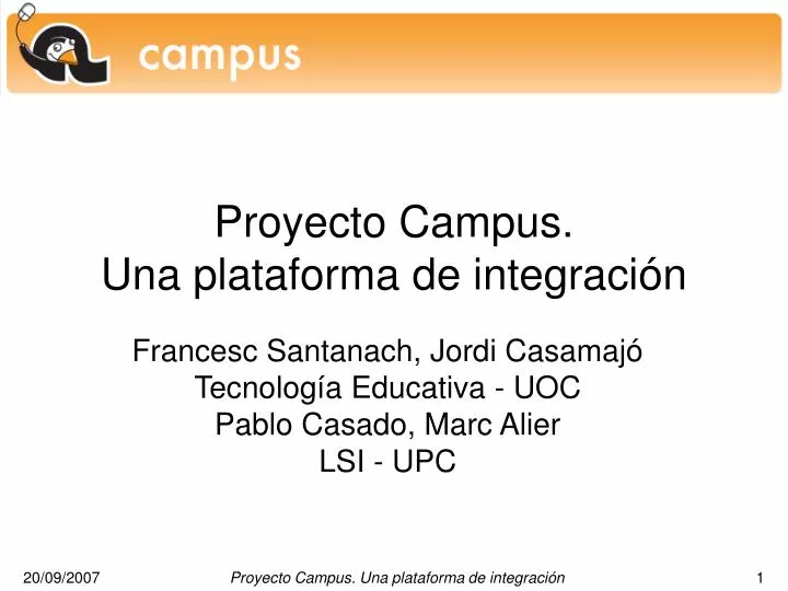 proyecto campus una plataforma de integraci n