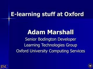 E-learning stuff at Oxford