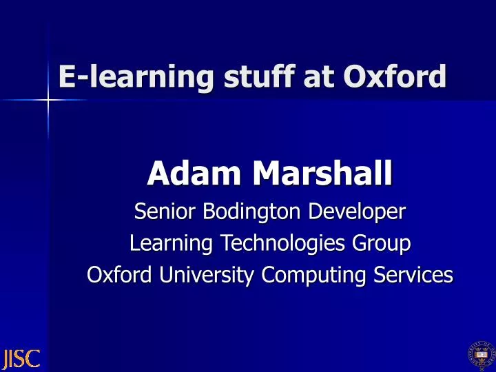 e learning stuff at oxford