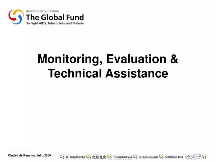 monitoring evaluation technical assistance