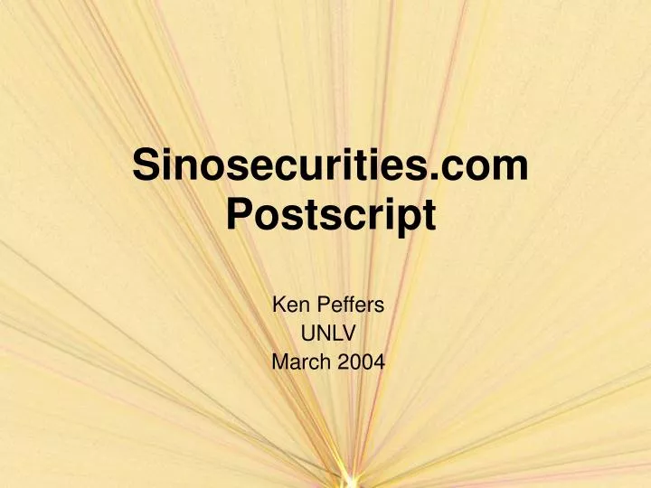 sinosecurities com postscript