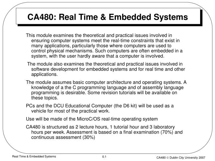 ca480 real time embedded systems