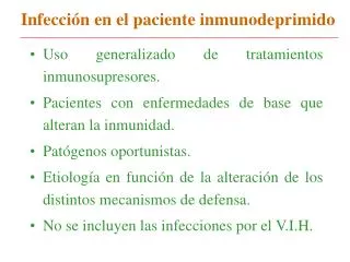 infecci n en el paciente inmunodeprimido