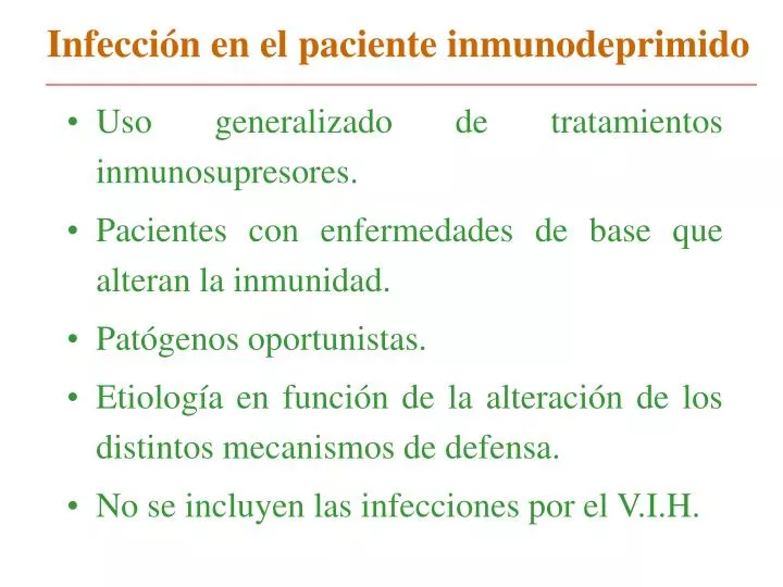 infecci n en el paciente inmunodeprimido
