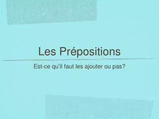 les pr positions