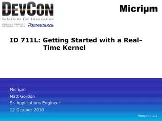 ID 711L: Getting Started with a Real-Time Kernel