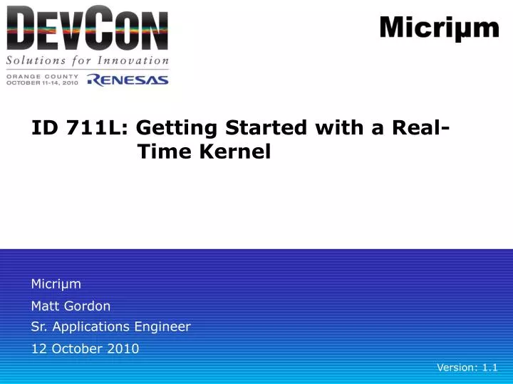 id 711l getting started with a real time kernel