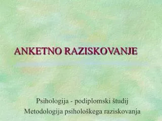 anketno raziskovanje