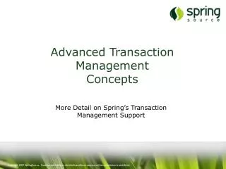 Advanced Transaction Management Concepts