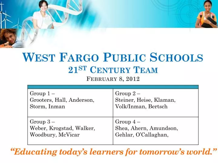 west fargo public schools 21 st century team february 8 2012