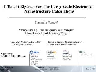 Efficient Eigensolvers for Large-scale Electronic Nanostructure Calculations