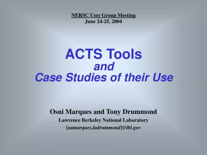 acts tools and case studies of their use
