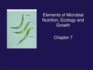 Elements of Microbial Nutrition, Ecology and Growth Chapter 7