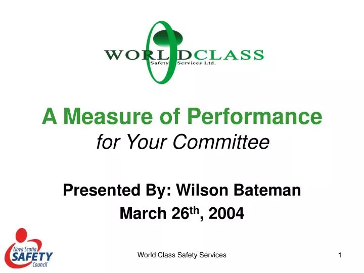 a measure of performance for your committee