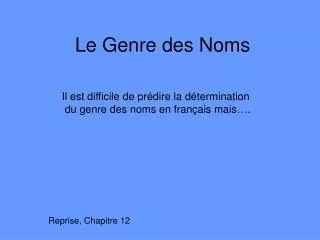 le genre des noms