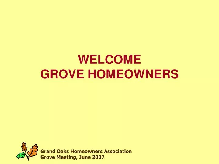 welcome grove homeowners