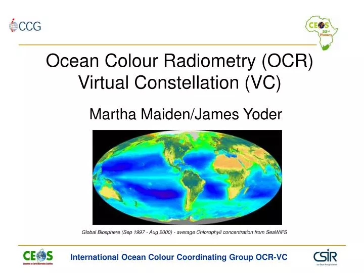 ocean colour radiometry ocr virtual constellation vc