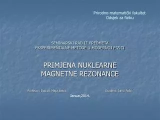 seminarski rad iz predmeta eksperimentalne metode u modernoj fizici