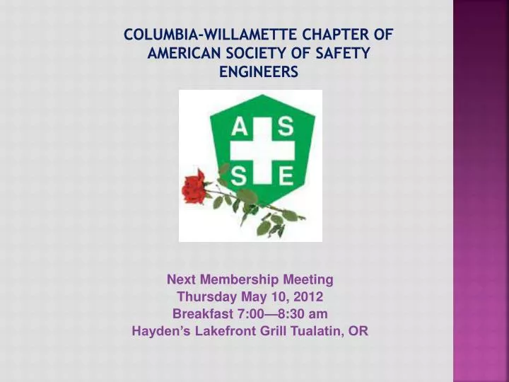 columbia willamette chapter of american society of safety engineers