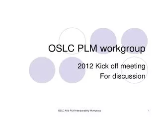 OSLC PLM workgroup