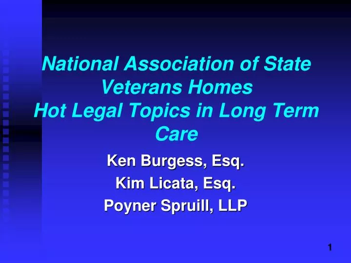 national association of state veterans homes hot legal topics in long term care