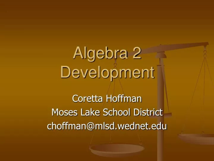 algebra 2 development