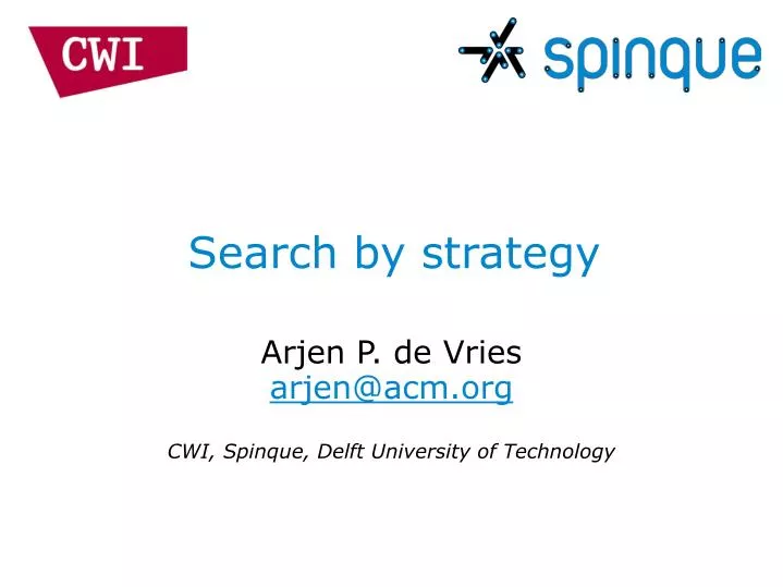 search by strategy