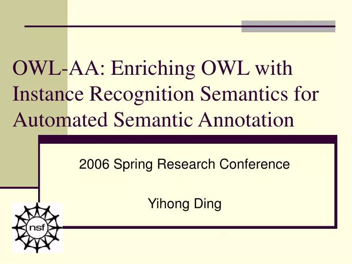 owl aa enriching owl with instance recognition semantics for automated semantic annotation