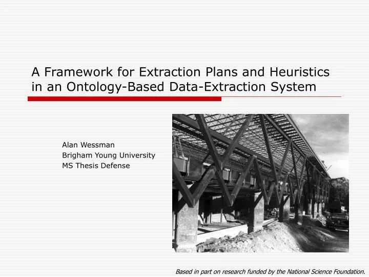 a framework for extraction plans and heuristics in an ontology based data extraction system