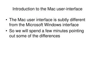 Introduction to the Mac user-interface