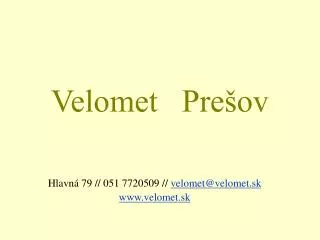 velomet pre ov