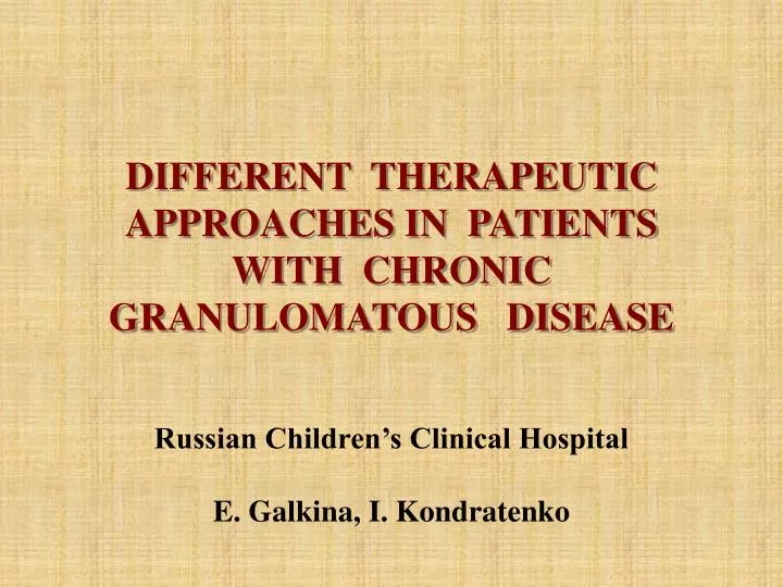 different therapeutic approaches in patients with chronic granulomatous disease