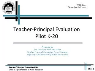 Teacher-Principal Evaluation Pilot K-20
