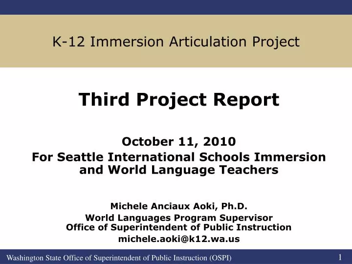 k 12 immersion articulation project