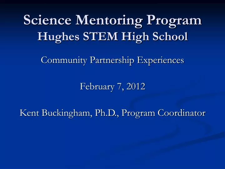 science mentoring program hughes stem high school
