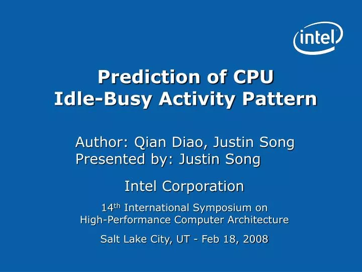 prediction of cpu idle busy activity pattern